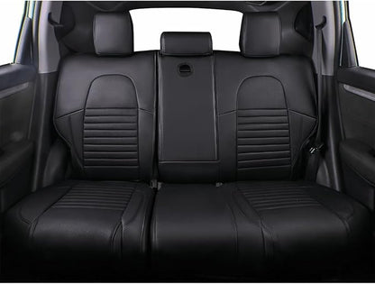 EKR Accord Car Seat Covers Custom for Honda Accord 2013-2016 LX,EX,EX-L,Sport,Touring,Sport SE & 2017 LX,Reat Row W/Solid Backrest,Seat Cover Full Set,Car Seat Protector-Leather(Black)
