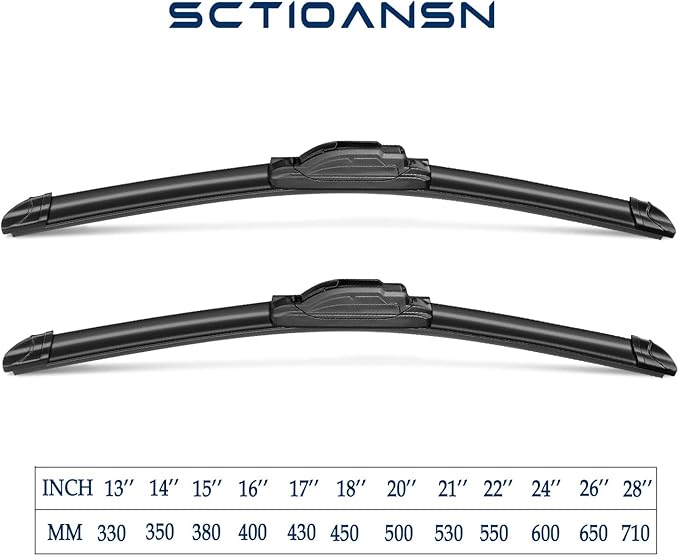 3 Wipers Set for Dodge Caliber 2007 2008 2009 2010 2011 2012, Windshield Wiper Blades Original Equipment Replacement Front and Rear- 24"/17"/11T" (Pack of 3) J- HOOK