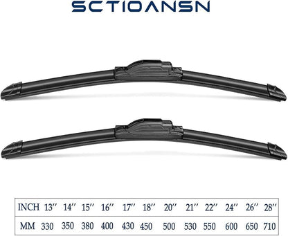 3Pcs Windshield Wipers for Dodge Grand Caravan 1996-2007,Chrysler Town & Country 1996-2007, Windshield Wiper Blades Original Equipment Replacement Front and Rear- 28"/28"/16" (Pack of 3) J- HOOK