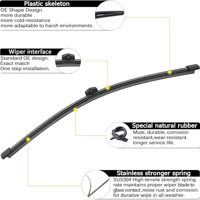AUTOBOO 24"+20" Windshield Wipers with 13" Rear Wiper Blades Replacement for Audi Q5 2009-2017,SQ5 2014-2017,RS Q3 2021-2022 -Original Factory Quality (Pack of 3)