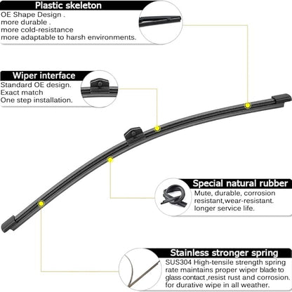 AUTOBOO 24"+20" Windshield Wipers with 13" Rear Wiper Blades Replacement for Audi Q5 2009-2017,SQ5 2014-2017,RS Q3 2021-2022 -Original Factory Quality (Pack of 3)