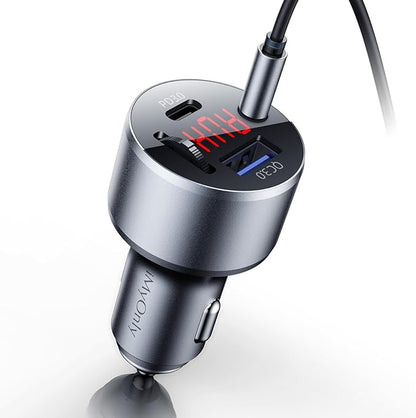 AUX Car Adapter FM Transmitter,iMyOnly QC/PD All-Metal Bluetooth V5.3 AUX Adapter for Car Music Player, Bluetooth Transmitter with Hands-Free Calling