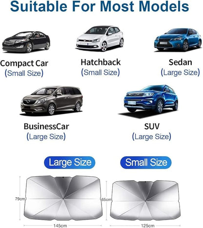 helloleiboo Car Windshield Sun Shade UV Rays and Heat Sun Visor Protector Foldable Reflector Umbrella brella Shield