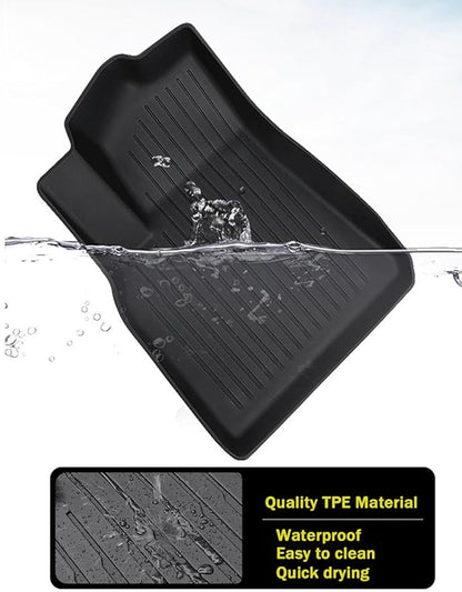 RAV4 Floor Mats Compatible with 2025 2024 2023 2022 2021 2020 2019 Toyota RAV-4，All Weather Protection Waterproof Durable Anti-Slip Odorless Custom-fit TPE Floor Liner Front and Rear Row Set