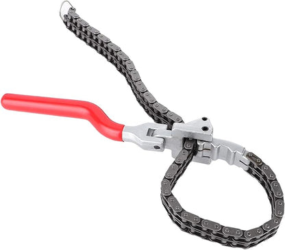 Oil Filter Wrench,Acouto Chain Wrench Spanner 13.8in Long Handle Adjustable Oil Filter Spanner,Auto Car Repairing Tool Removal Hand Tool Self Adjusting