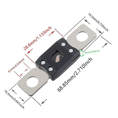 200A MEGA High Current Fuse - 200 Amp Bolt-on Fuse for Cars, Trucks, Construction Vehicles, Buses, Caravans (2 Pcs)