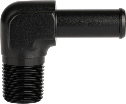 3/8 NPT Male to 1/2" Hose Barb Fitting Adapter 90 Degree Elbow Aluminum Black