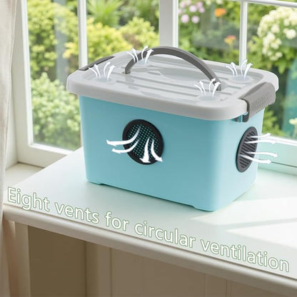 1 Pack Cricket Breeding Box Insect Keeper Reptile Feeding Box for Reptile Bearded Dragon Leopard Gecko Lizard Frog Snake