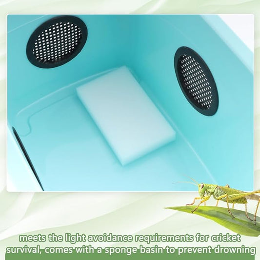1 Pack Cricket Breeding Box Insect Keeper Reptile Feeding Box for Reptile Bearded Dragon Leopard Gecko Lizard Frog Snake