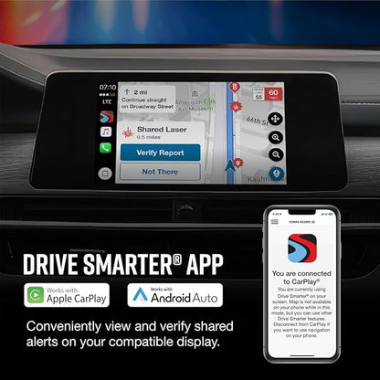 Cobra SC 400D Smart Dash Cam + Rear Cam and 2.5A OBDII Port to Micro-USB Hardwire Kit: Dual-View with UHD 4K Resolution, Built-in Wi-Fi & GPS, Live Alerts Through Drive Smarter App