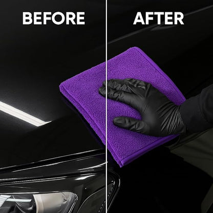 3 Pack Reusable Pak Details Micro Fiber Towels Car Detailing | 16x16 Ultra-Absorbent & Dual-Sided Car Microfiber Towel for Polishing, Wax Removal & Buffing | Lint & Streak-Free | Auto Cleaning Cloths