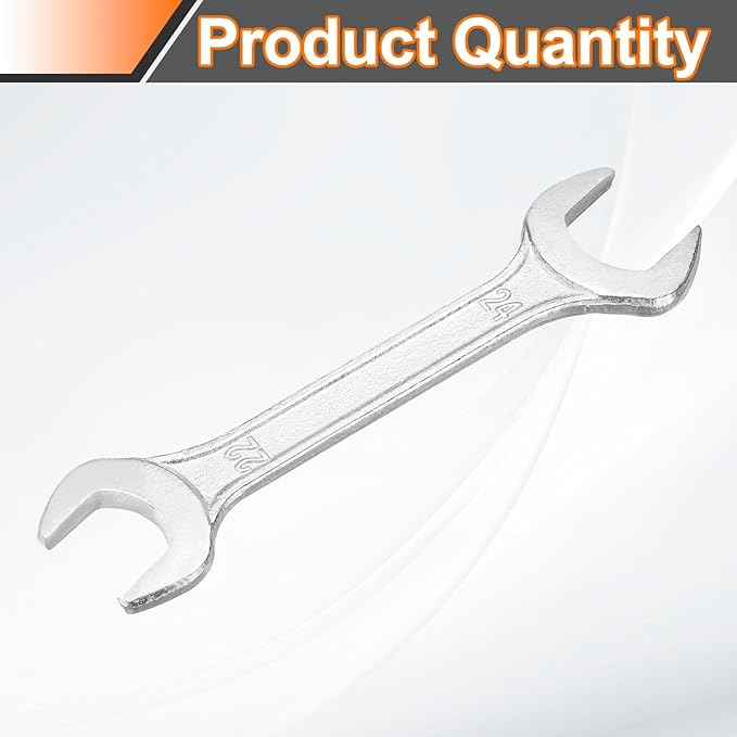 HARFINGTON Double Open End Wrench 22mm x 24mm Metric 15 Degree Offset Angle Small Flat Head Wrench Galvanizing Open Ended Spanner for Automotive Repair Furniture Assembly