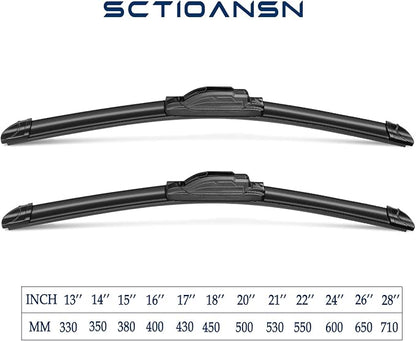 3 Wipers Set for Ford Expedition 2018 2019 2020 2021 2022 2023, Windshield Wiper Blades Original Equipment Replacement Front and Rear- 22"/22"/11W" (Pack of 3) J- HOOK