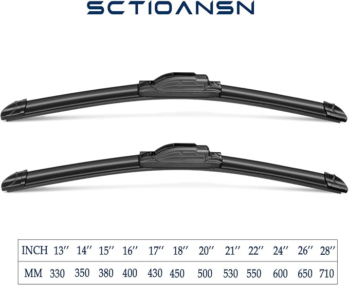 3 Wipers Set for Infiniti QX70 2014-2017, Windshield Wiper Blades Original Equipment Replacement Front and Rear- 24"/19"/14B" (Pack of 3) J- HOOK