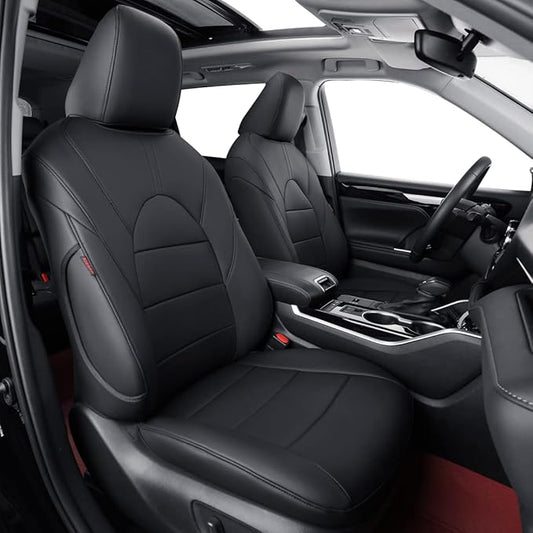 Camry Seat Covers for Toyota Camry L, LE, SE 2018-2024 & SE Nightshade 2020-2024,(Not for Hybrid) Leather Car Seat Cover Full Set (Black)