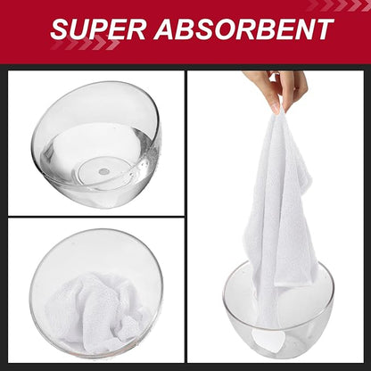 200 Pcs Microfiber Cleaning Cloth 16x16 Inch Microfiber Towels for Car Ultra Absorbent Cleaning Rags Reusable Lint Free Streak Free Detailing Towel for Car Washing Drying Dusting (White)