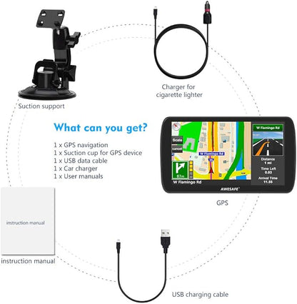 GPS Navigator for Car,9 inch Touch Screen Car GPS, Support Voice Turn Direction Guidance/Speed and Red Light Warning