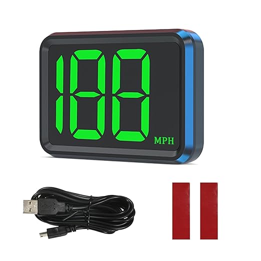GPS Digital Speedometer for Car MPH, Universal HUD Speed Meter with LED Large Font Head Up Display Car Accessories with USB Cable Plug Play for Truck Motor SUV Golf Cart All Vehicles (X1 Speedometer)