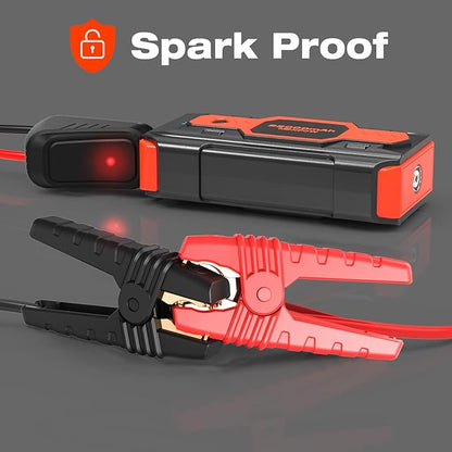 NEXPOW 2500A Peak Car Battery Jump Starter (Up to 8.0L Gas/8L Diesel Engines), 12V Auto Car Battery Booster Pack, Portable Jump Box with USB Quick Charge 3.0 and LED Light Red Blue Warning