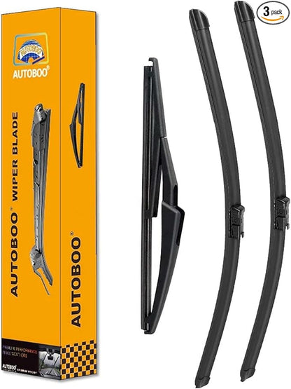AUTOBOO 22"+20" Windshield Wipers with 11" Rear Wiper Blade Replacement for Jeep Renegade 2015 2016 2017 2018 2019 2020 2021 2022 2023-Original Factory Quality (Pack of 3)