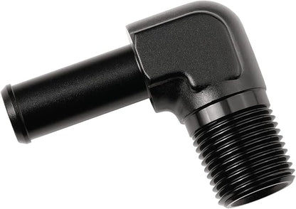 3/8 NPT Male to 1/2" Hose Barb Fitting Adapter 90 Degree Elbow Aluminum Black