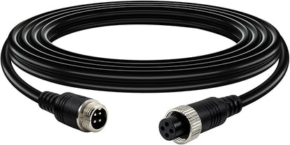 Car Video Extension Cable 4 Pin Aviation Waterproof Shockproof for CCTV Rearview Camera Truck Trailer Camper Bus Motorhome Vehicle Backup Monitor System 16.5Ft/5M