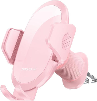 Miracase Phone Holders for Your Car with Metal Hook Clip, Cell Phone Mounts Air Vent Cell Phone Stand Car Mount, Universal Automobile Cradle Fit for iPhone Android and All Smartphones (Pink)