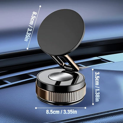360° Adjustable Vacuum Magnetic Phone Holder, 2025 Strong Suction Portable Magnetic Car Phone Stand,Universal Magnetic Phone Mount for Cars/Gyms/Mirrors/Smooth Surface (Black)