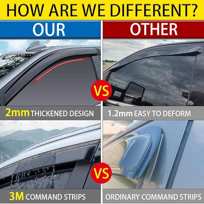 Rain Guards for Mazda 5 2006-2015, Tape-on Side Window Deflectors for Mazda 5, Window Visors for Mazda Cars, for Mazda Car Accessories 4 Rain Guards ＆ 2 Car Coasters