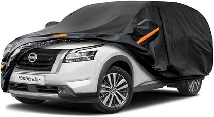 Kayme 7 Layers SUV Car Cover Custom Fit for Nissan Pathfinder (2005-2025) Waterproof All Weather for Automobiles, Outdoor Full Cover Rain Sun UV Protection.Black