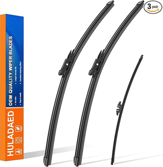HULADAED® 28'' 28'' 14'' Windshield Wipers Replacement for Edge 2023-2015,Silicone Front Rear Wiper blades for MY Car-All Weather & Quiet(3 PACK)