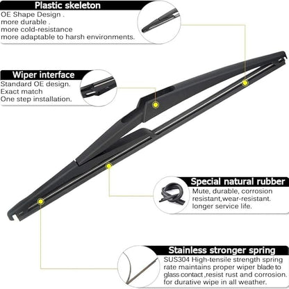 AUTOBOO 26"+17" Windshield Wipers with 12" Rear Wiper Blade Replacement for Nissan Rogue Pathfinder 2013 2014 2015 2016 2017 2018 2019 2020 2021 2022 2023 -Original Factory Quality (Pack of 3)