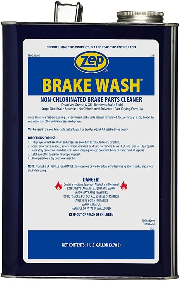 Zep Brake Wash Liquid Non-Chlorinated Parts Cleaner - 1 Gallon (Case of 4) 50524 - Fast-Acting, Non-chlorinated, Solvent Degreaser