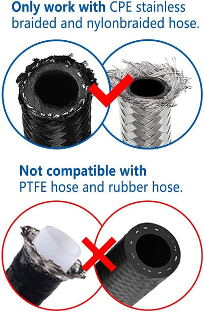 LokoCar 4AN Hose End Fitting 90 Degree Swivel For CPE Braided Hose Black 2Pcs