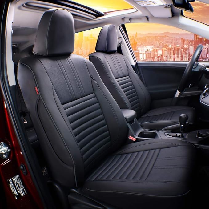 EKR Accord Car Seat Covers for Cars Honda Accord EX,EX-L,Sport,Sport SE,Touring 2017,Rear Row W/Split,Car Seat Covers Full Set,Leather Seat Covers Front Seats & Back-Leather(Black)