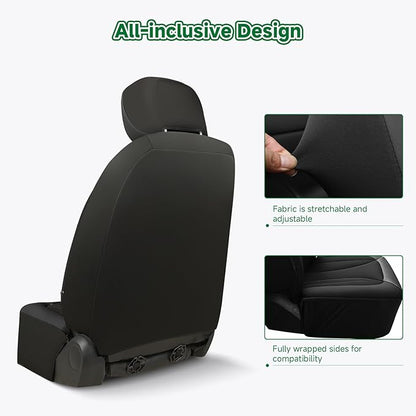 GIANT PANDA Fit Chevy Silverado 1500 2500 3500 Front Car Seat Cover, 3D Air Mesh Breathable Seat Protector, Black(2-Pack)