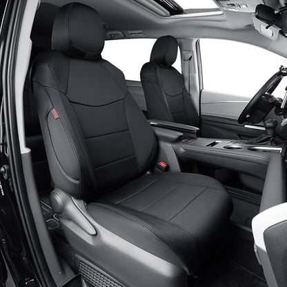 EKR Sienna Seat Covers for 2011-2020 Toyota Sienna XLE,Limited,Limited Premium,7 Seats,2nd Row Captain Seats W/Legrest,Seat Covers for SUV,Automotive Seat Cover Full Set-Three Row,Neoprene (Black)
