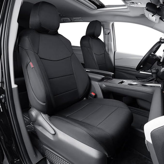 EKR Sienna Seat Covers for 2011-2020 Toyota Sienna XLE,Limited,Limited Premium,7 Seats,2nd Row Captain Seats W/Legrest,Seat Covers for SUV,Automotive Seat Cover Full Set-Three Row,Neoprene (Black)