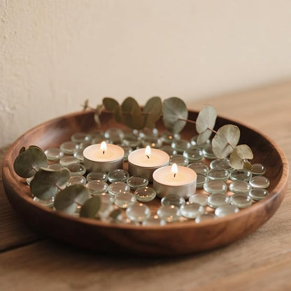 0.96LB Glass Beads Vase Filler Aquarium Gravel Decor Flat Glass Marbles Gems Pebbles Fish Tank Rocks Home Decorative Art Craft - Clear