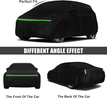 Waterproof Car Cover Compatible with Chevrolet Bolt EV 2017-2025 and 2022-2025 EUV, Polyester with Inner Cotton Liner All Weather Car Covers with Zipper Door for Snow Rain Dust Hail Protection