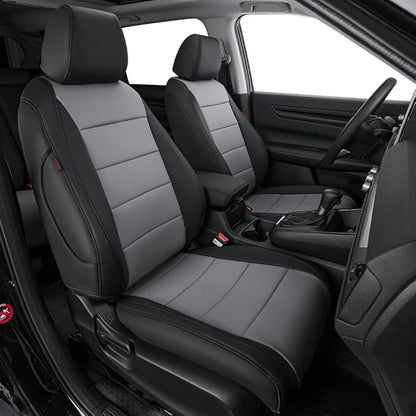 coverdream Custom Seat Covers Compatible with Select Honda CRV 2012 2013 2014 Models - Leatherette (Black/Gray,Full Set)
