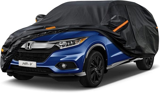 Kayme 7 Layers SUV Car Cover Custom Fit for Honda HR-V HRV (1995-2025) Waterproof All Weather for Automobiles, Outdoor Full Cover Rain Sun UV Protection.Black