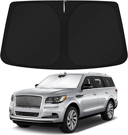 KUST Windshield Sun Shade for 2018-2024 2025 Lincoln Navigator Accessories Custom Fit Sunshade Sun Visor Protector Foldable Blocks UV Rays Keep Your Car Cooler