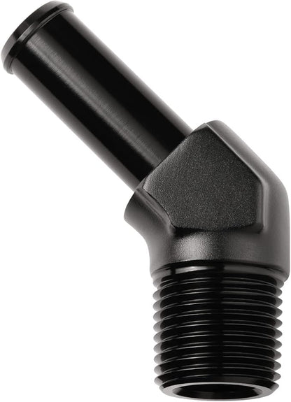 3/8 NPT Male to 1/2" Hose Barb Fitting Adapter 45 Degree Elbow Aluminum Black