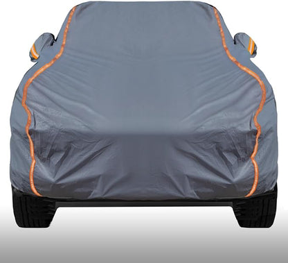 KEYOOG Universal Waterproof Heavy Weight Full Car Covers, Fit Pickup, All Weather, Outdoor Full Cover Weatherproof UV Sun Protection Snow Dust Storm Resistant with PEVA Cotton, Fit Length 180"-206"