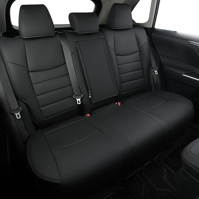 RISINGSTAR Rav4 Hybrid Seat Covers, fit 2019-2025 Toyota Rav4 Hybrid LE,XLE,Woodland Edition,XLE Premium,Limited, Not for XSE/SE/Plug-in(Black)