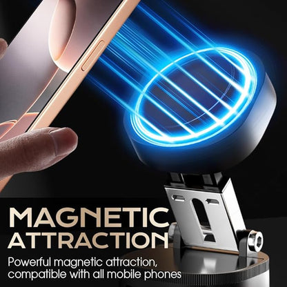 360° Adjustable Vacuum Magnetic Phone Holder,Upgraded Strong Suction Portable Magnetic Car Phone Stand,Universal Magnetic Phone Mount for Cars/Gyms/Indoor/Outdoor (White)