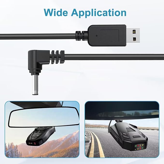 Radar Detector Cable, USB to DC3.5 Plug Cord,Replacement Radar Detectors Power Cable for Cobr RAD 350 380 450 480i Uniden DFR1 DFR3 DFR5 Whistler Radenso Pro M Radar Detector (DC3.5-3.3FT)