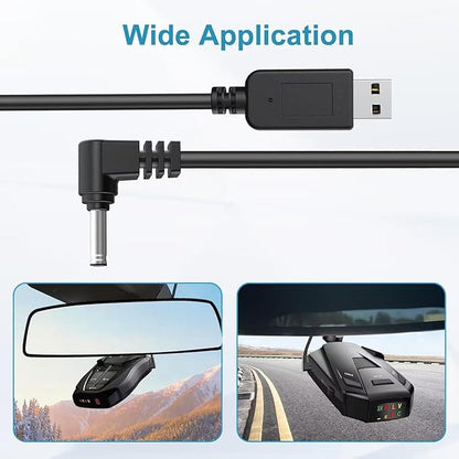 Radar Detector Cable, USB to DC3.5 Plug Cord,Replacement Radar Detectors Power Cable for Cobr RAD 350 380 450 480i Uniden DFR1 DFR3 DFR5 whistler Radenso Pro M Radar Detector (DC3.5-9.84FT)