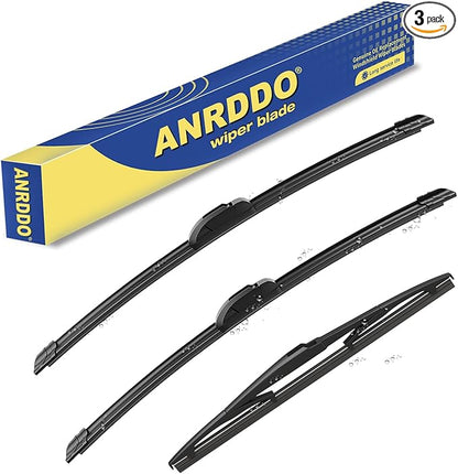 3 wipers Replacement For Toyota Highlander 2008-2012 2013 2014 2015 2016 2017 2018 2019,Lexus GX460 2011-2021 Original Equipment Windshield Wiper Blades Set 26"+20"+12" (Set of 3) U/J HOOK